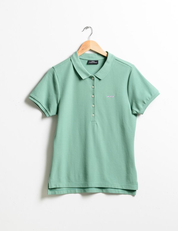Polo piqué Jeanne manches courtes uni 100% coton vert