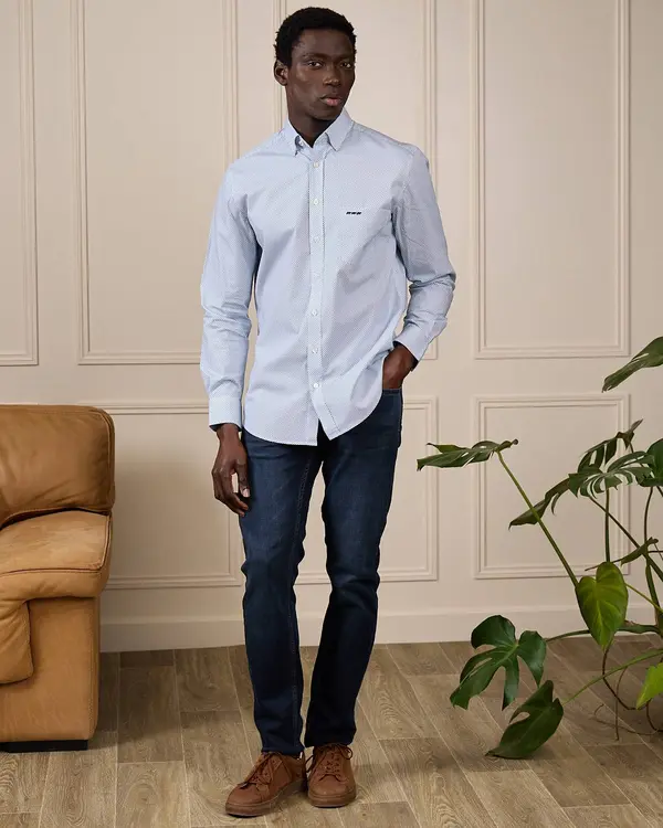 Chemise Easy Care Gaspar bleu