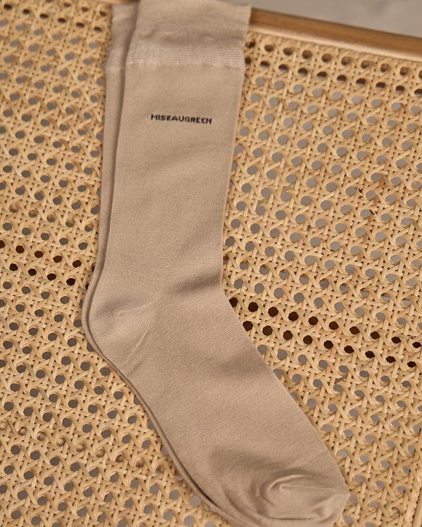 Chaussettes unies bambou beige Chaussettes unies bambou beige
