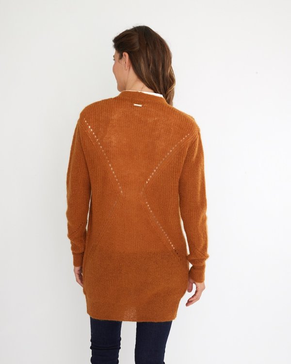 Cardigan long uni en mohair Cardigan long uni en mohair