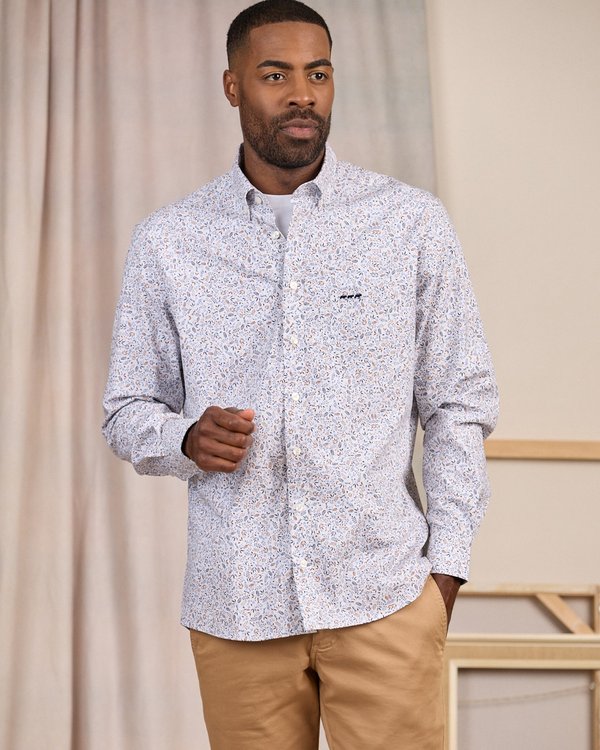 Chemise à imprimé végétal blanc Chemise à imprimé végétal blanc