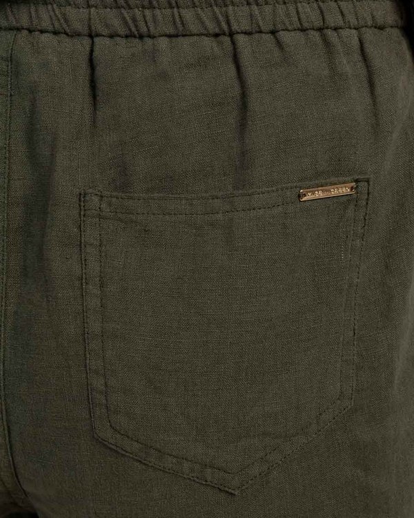 Short long en lin uni vert