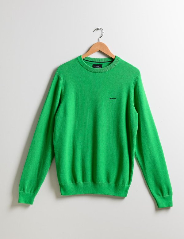 Pull uni Noah col rond en coton issu de l'agriculture biologique vert Pull uni Noah col rond en coton issu de l'agriculture biologique vert