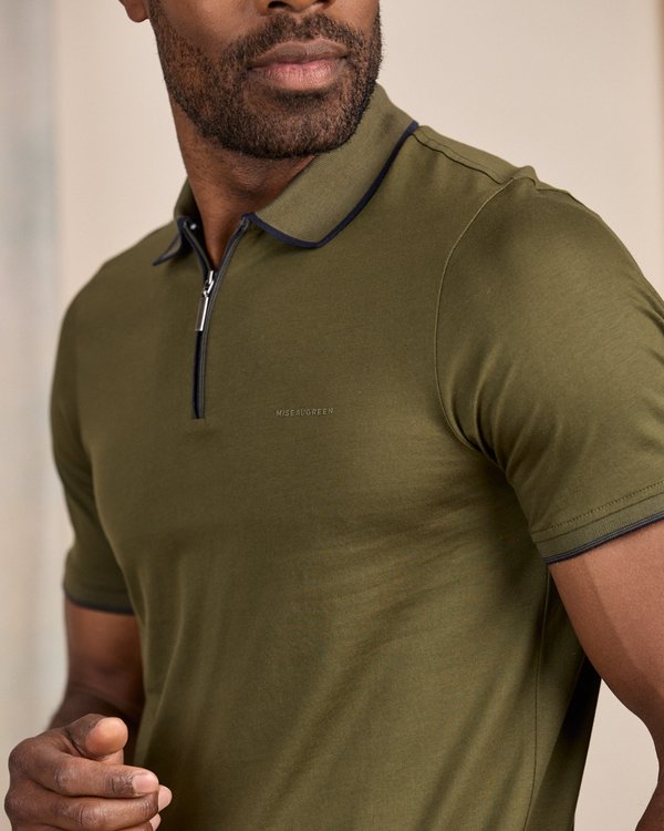 Polo ville zippé vert Polo ville zippé vert