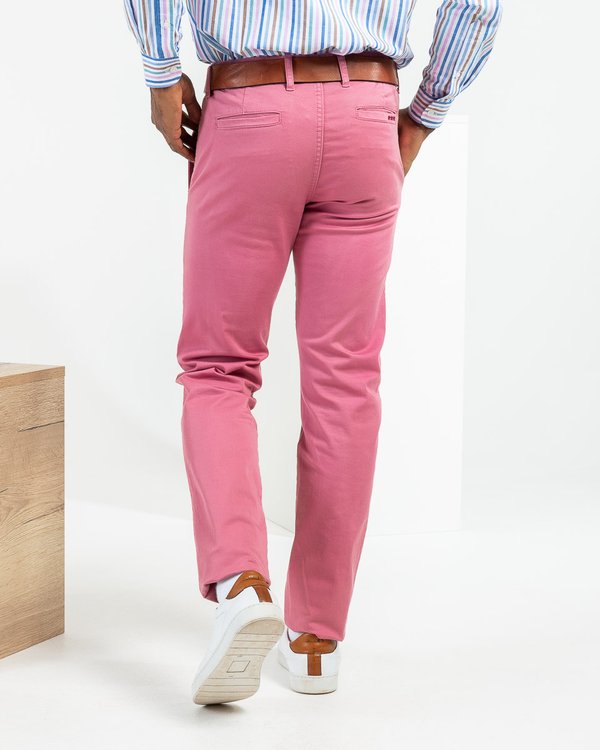 Pantalon chino Lucas uni taille élastique en coton Pantalon chino Lucas uni taille élastique en coton