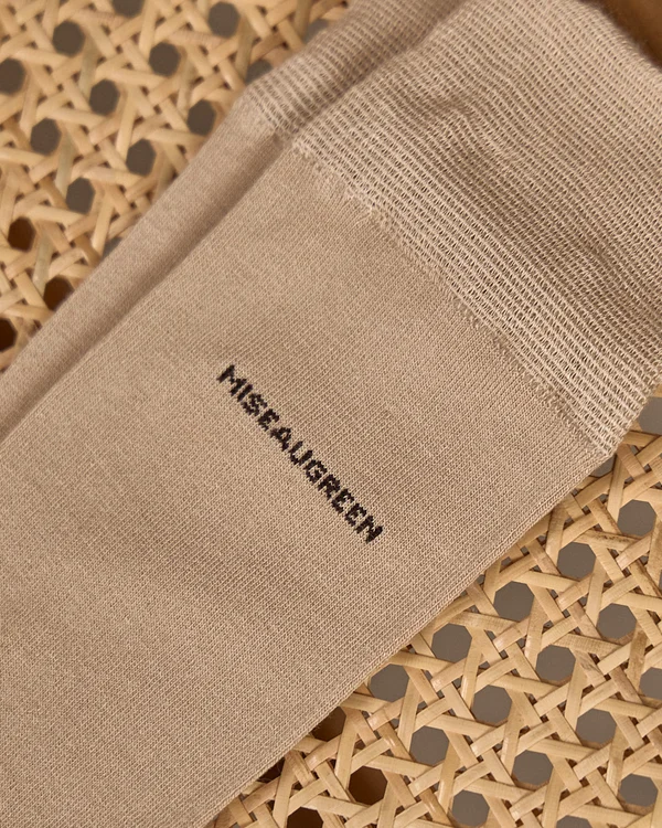 Chaussettes unies en bambou beige Chaussettes unies en bambou beige
