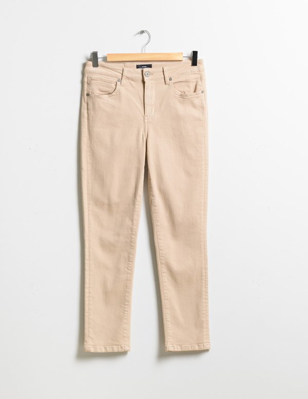 Pantacourt slim uni longueur 7/8 en coton vert Pantacourt slim uni longueur 7/8 en coton vert
