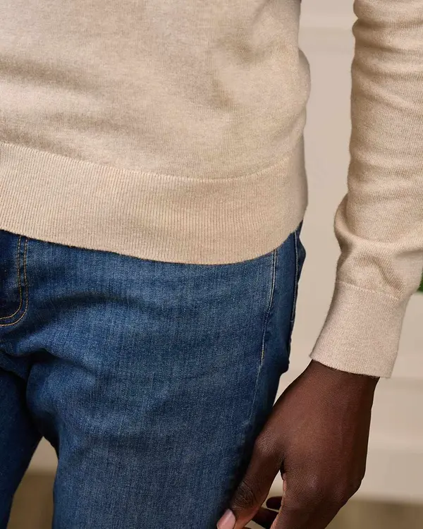 Pull col polo Gaspar beige