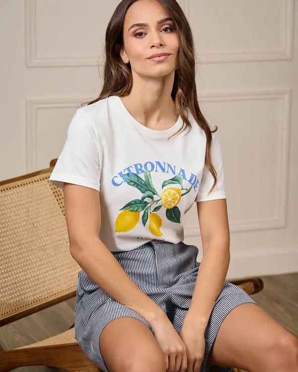 T-shirt citrons Gabriel blanc