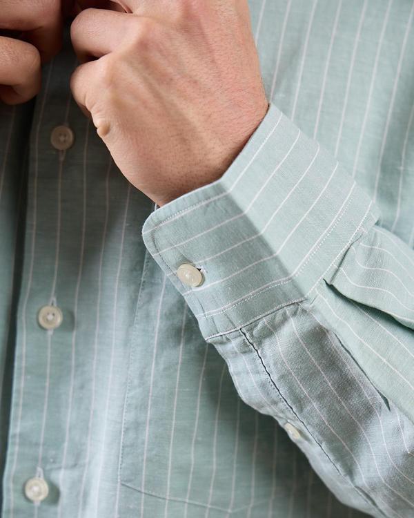 Chemise rayures fines vert