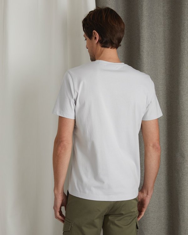 T-shirt cintré uni manches courtes col rond coton gris