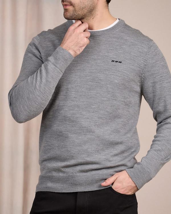 Pull col rond gris Pull col rond gris