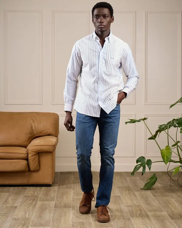 Chemise oxford patch rose