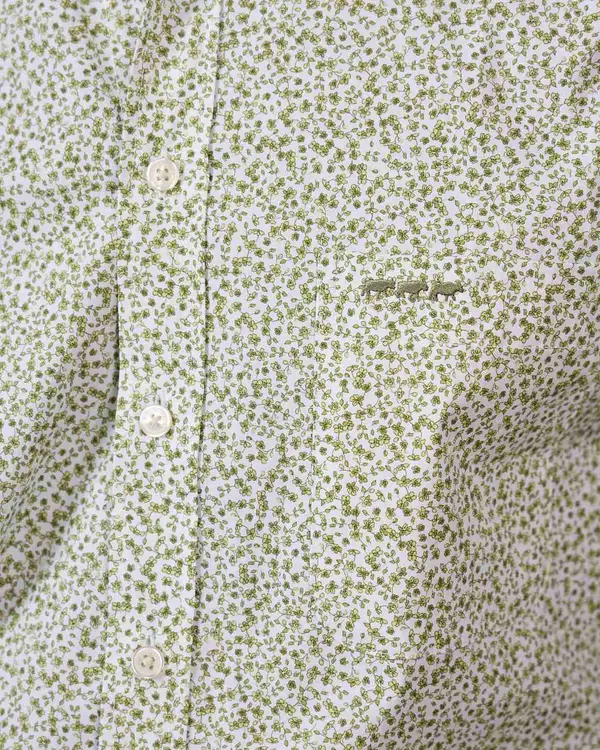 Chemise micro motifs vert