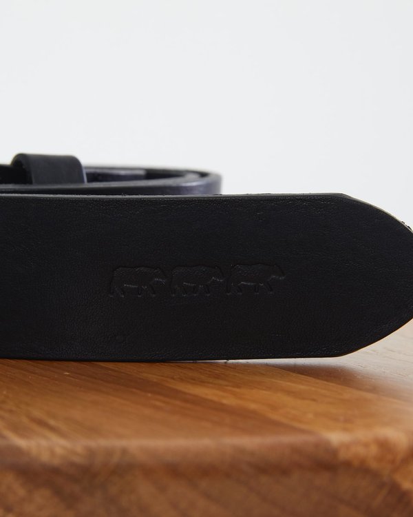 Ceinture à boucle unie en cuir noir