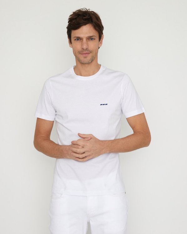 T-shirt cintré uni manches courtes col rond coton blanc