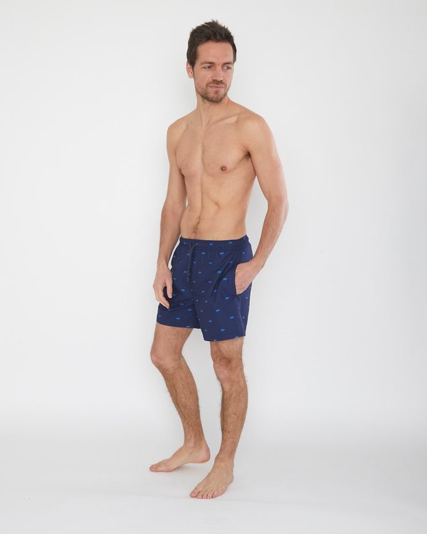 Short de bain imprimé petites vaches bleu