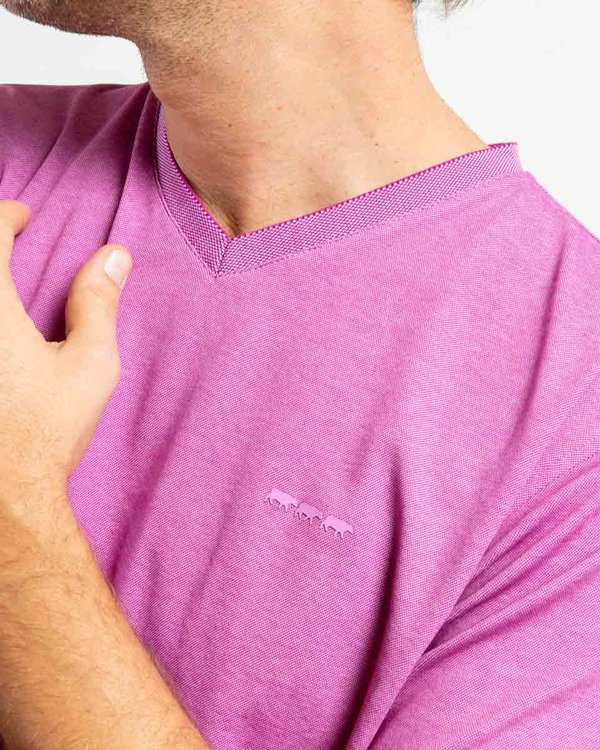 T-shirt col V uni regular fit Standard 100 by OEKO-TEX®