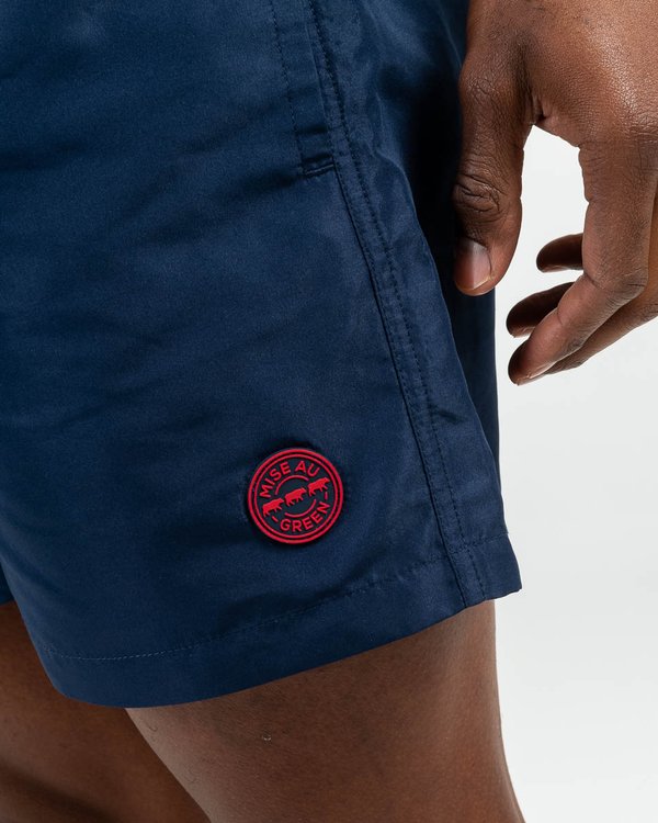 Short de bain uni cordon bleu