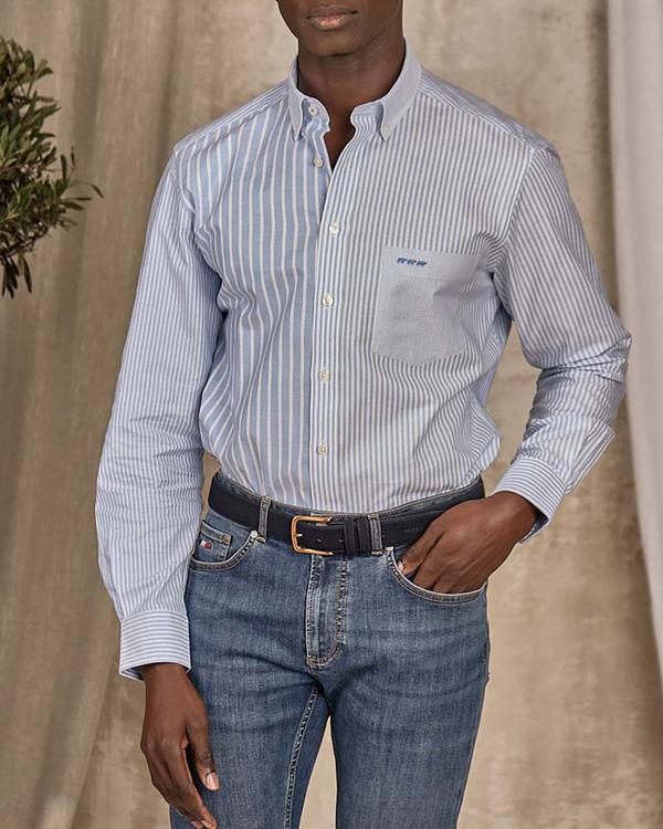 Chemise fantaisie rayée bleu