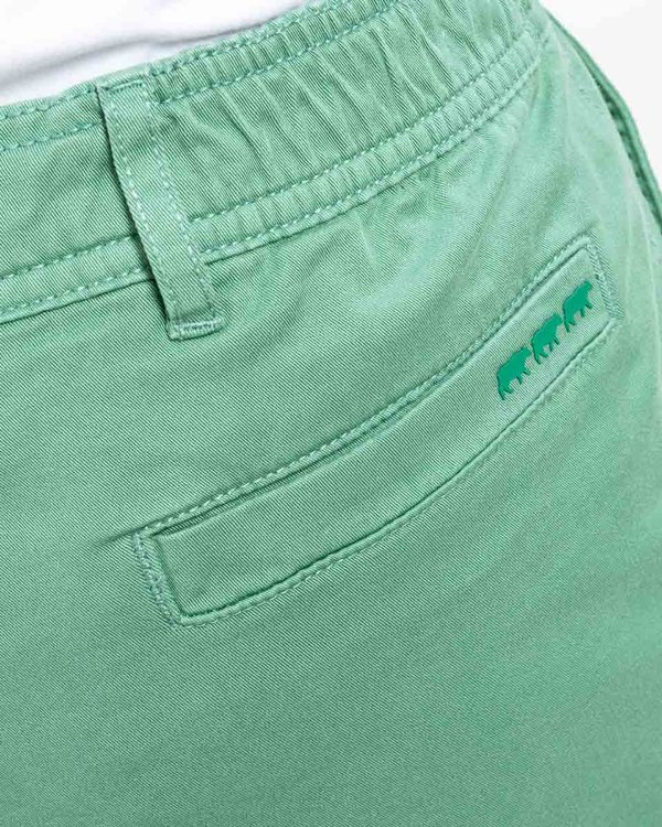 Bermuda chino uni taille élastique en coton vert Bermuda chino uni taille élastique en coton vert