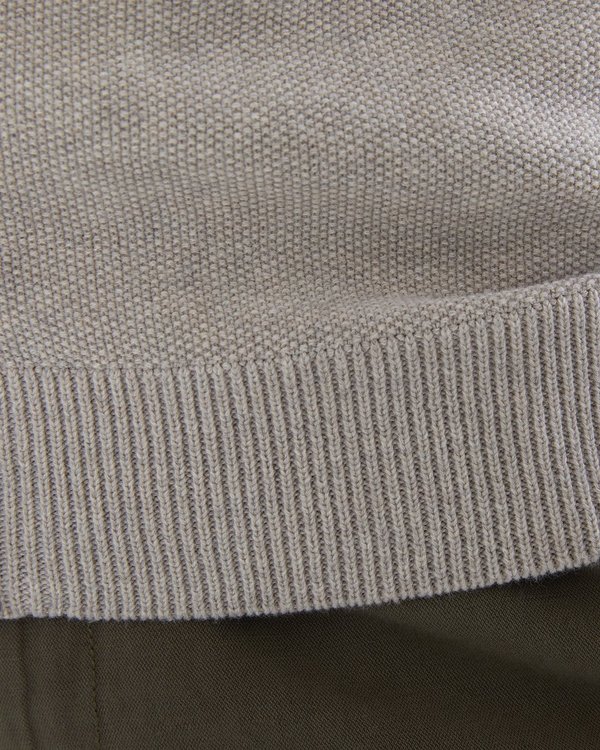 Cardigan uni zippé en coton certifié Oeko-Tex beige