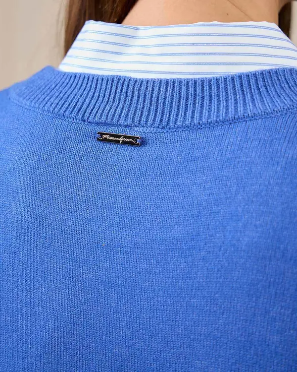 Pull manches courtes bleu