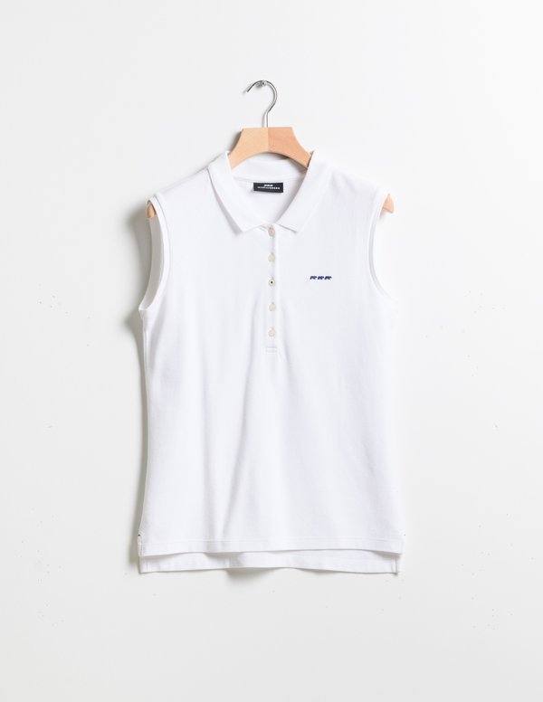 Polo uni sans manches coton Standard 100 by OEKO-TEX® blanc Polo uni sans manches coton Standard 100 by OEKO-TEX® blanc