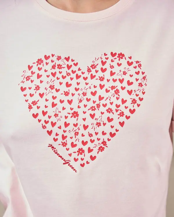 T-shirt cœur Grayce rose