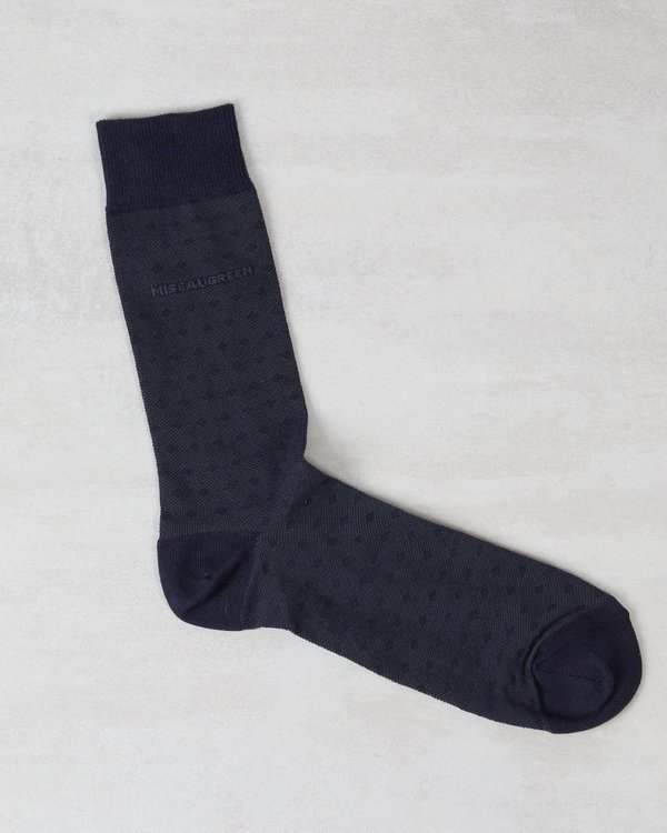 Chaussettes jacquard faux-uni bleu Chaussettes jacquard faux-uni bleu