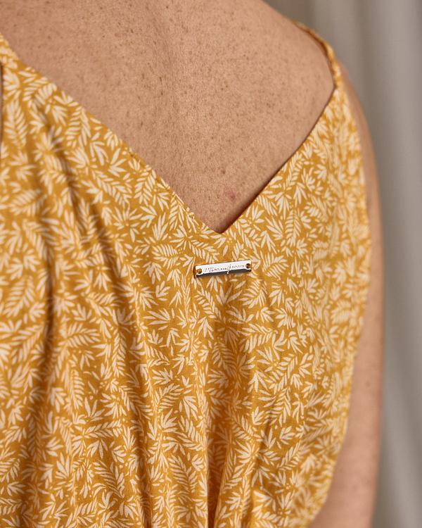 Robe longue imprimée jaune Robe longue imprimée jaune