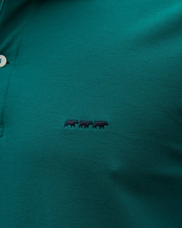Polo piqué Douglas coupe droite manches courtes uni vert Polo piqué Douglas coupe droite manches courtes uni vert