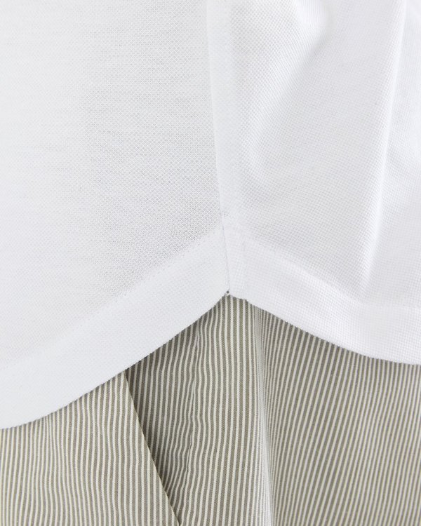 Polo manches courtes coupe modern fit en coton blanc