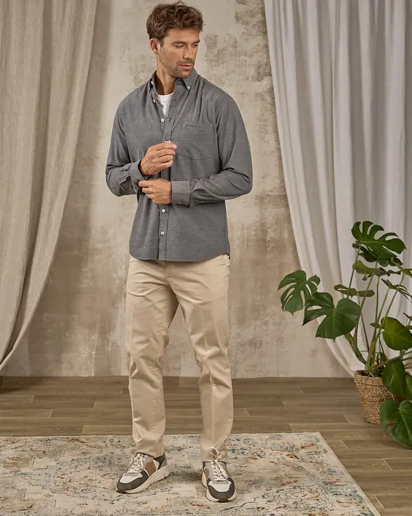 Chemise unie gris