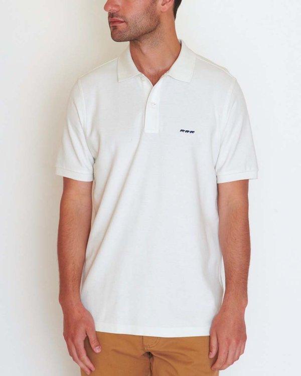 Polo piqué Douglas coupe droite manches courtes uni blanc Polo piqué Douglas coupe droite manches courtes uni blanc