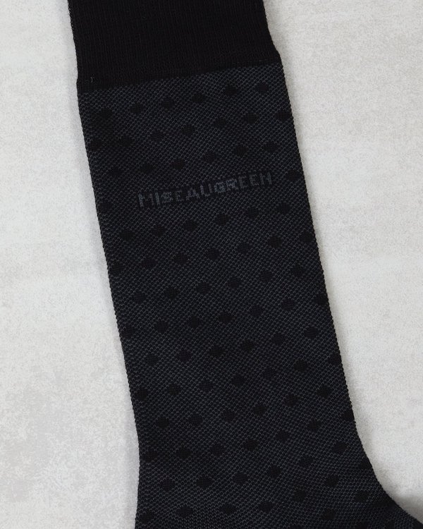 Chaussettes jacquard faux-uni noir Chaussettes jacquard faux-uni noir