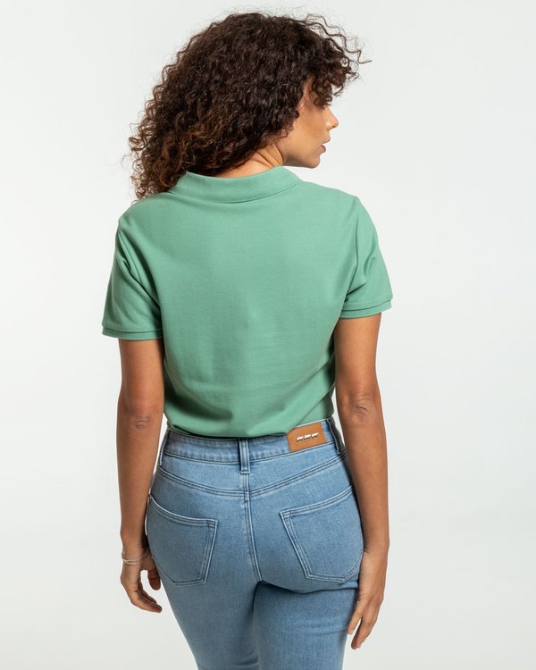Polo piqué Jeanne manches courtes uni 100% coton vert