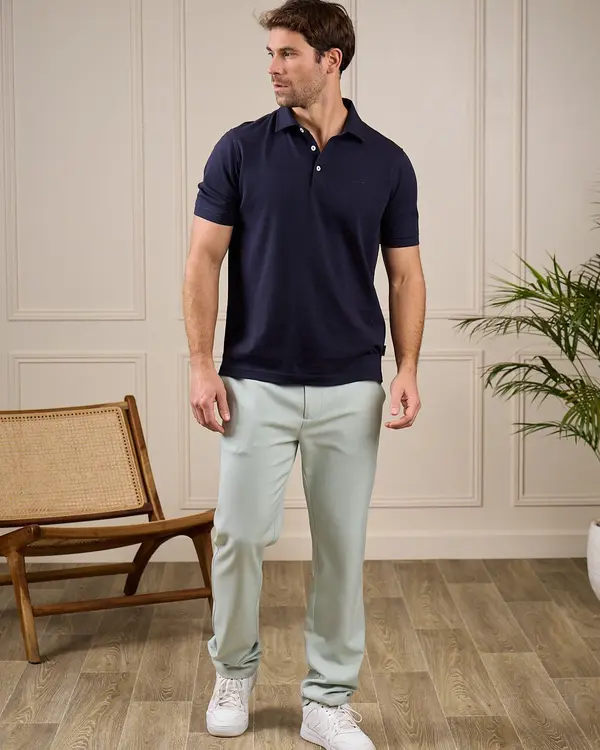 Polo mercerisé Gatsby bleu