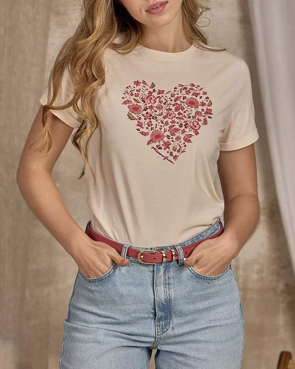 T-shirt cœur fleuri