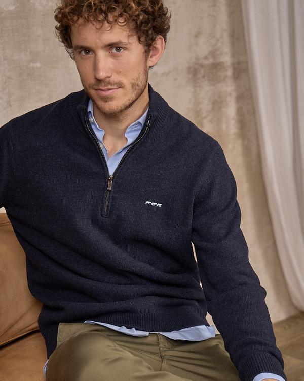 Pull col camionneur bleu Pull col camionneur bleu