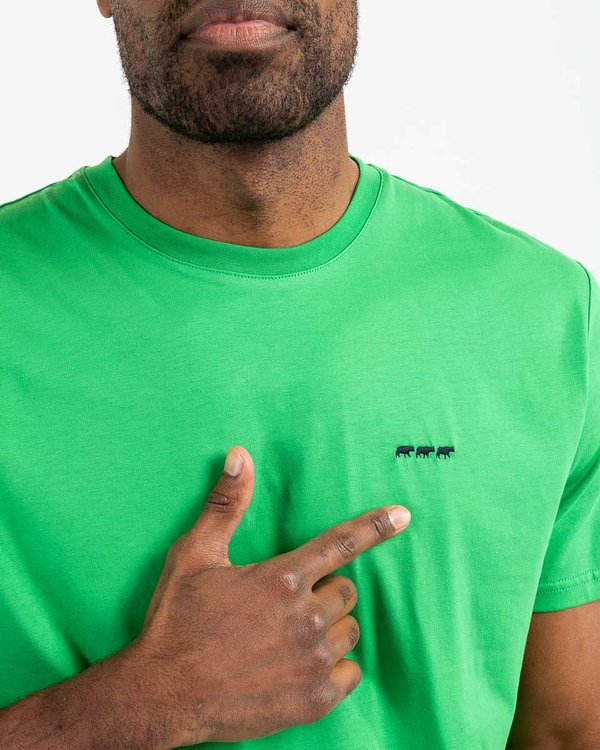 T-shirt modern fit Ethan uni manches courtes col rond coton vert