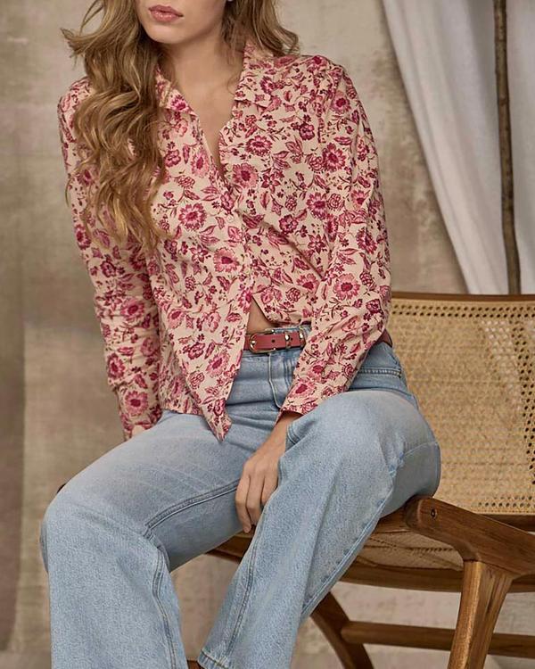 Chemise imprimée rose