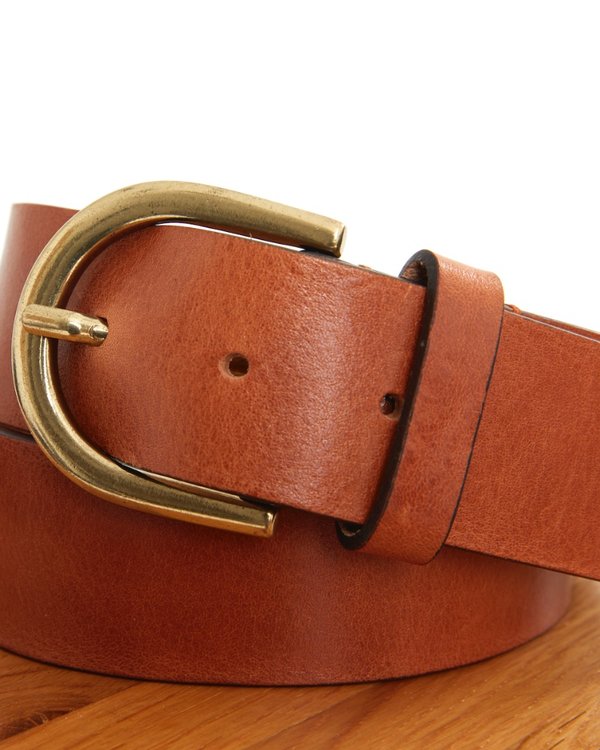 Ceinture classique unie en cuir à ardillon