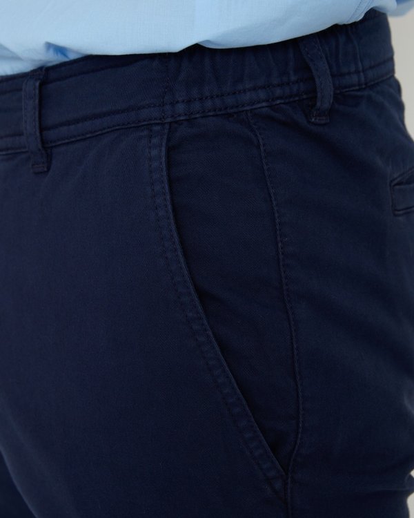 Pantalon chino Lucas taille élastique en coton bleu