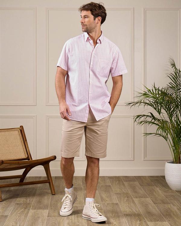 Chemise à rayures rose