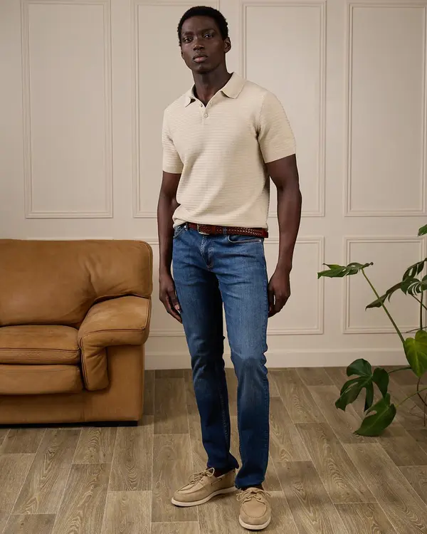 Jean coupe ajustée bleu