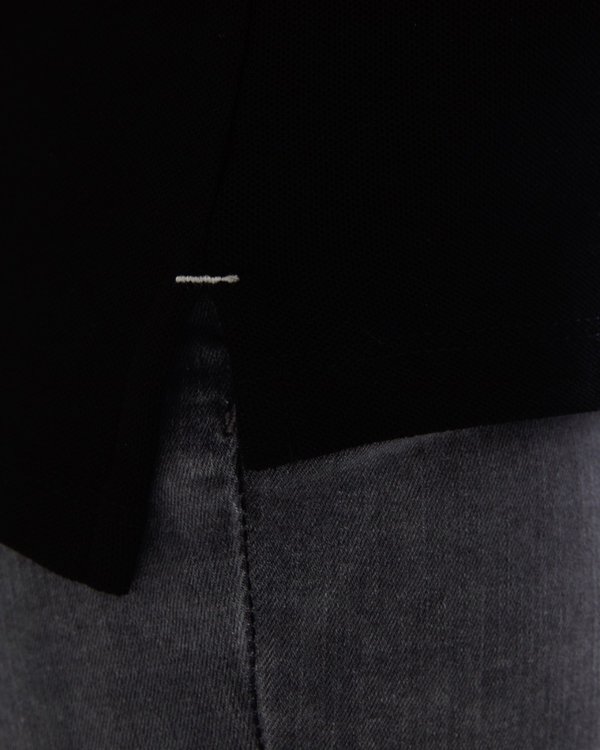 Polo piqué Jeanne manches courtes uni 100% coton noir