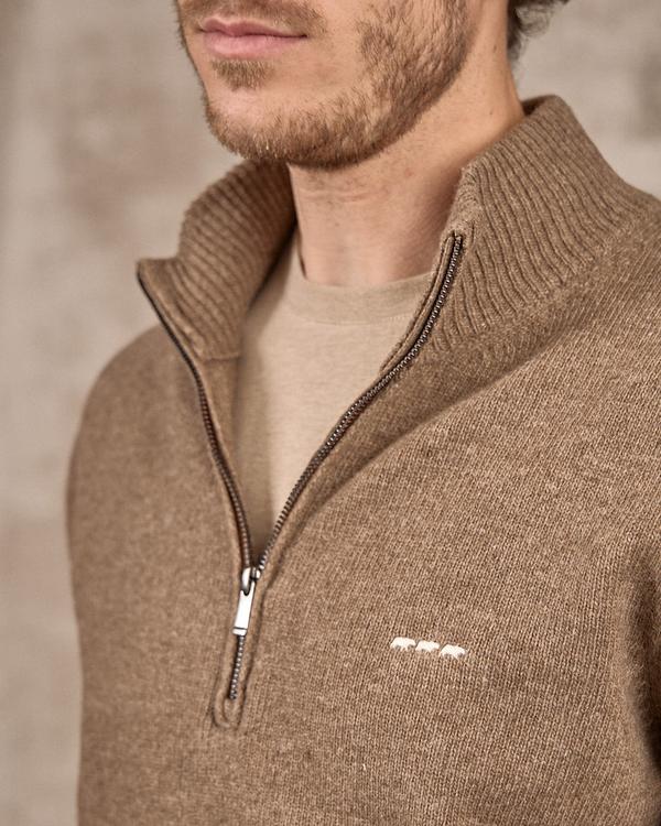 Pull col camionneur beige