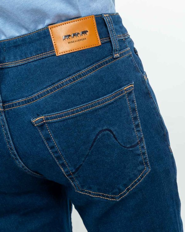 Jean modern fit type joggjean en coton et elasthanne bleu Jean modern fit type joggjean en coton et elasthanne bleu