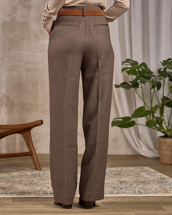 Pantalon pied-de-poule beige Pantalon pied-de-poule beige